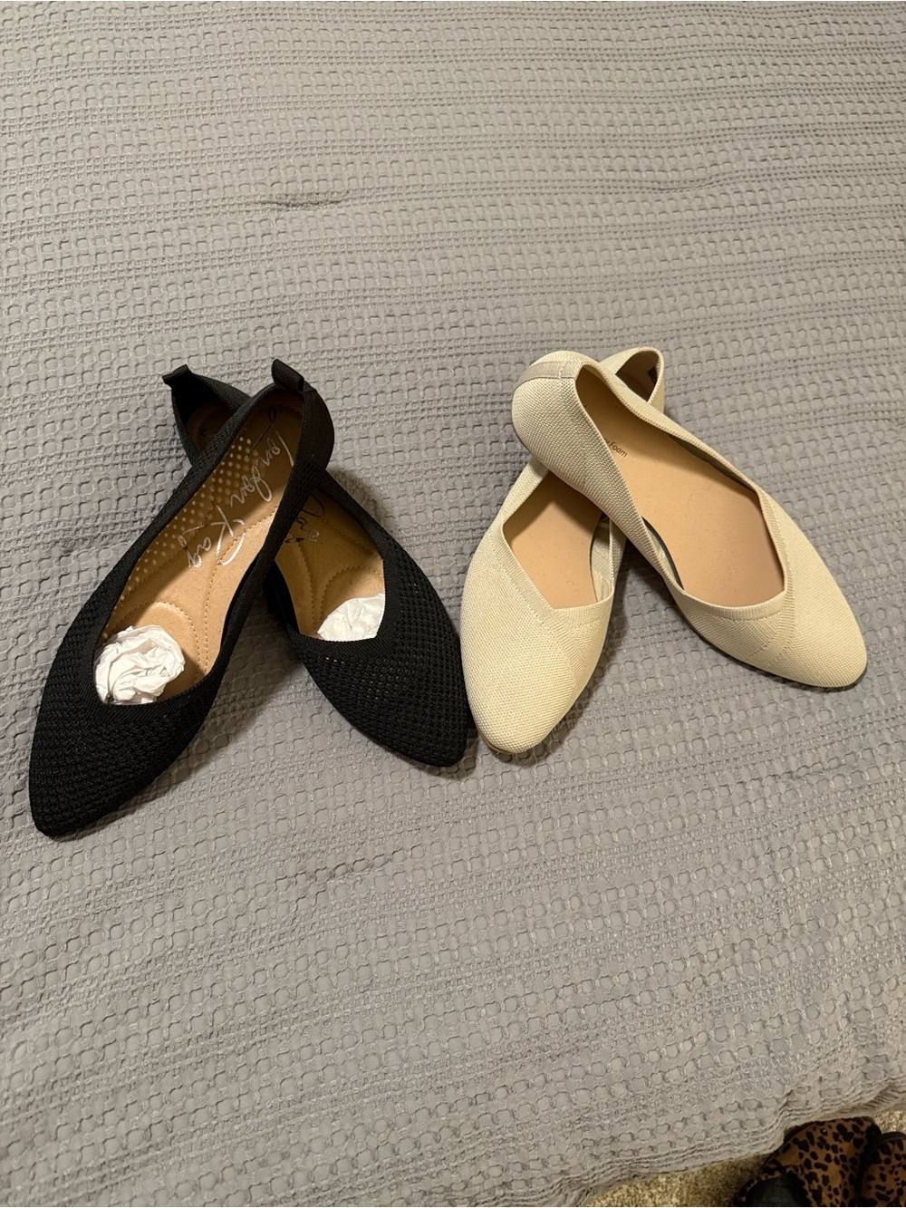 Women’s Size 10 Ballet Flats Bundle – London Rag Black + Time and Tru Beige